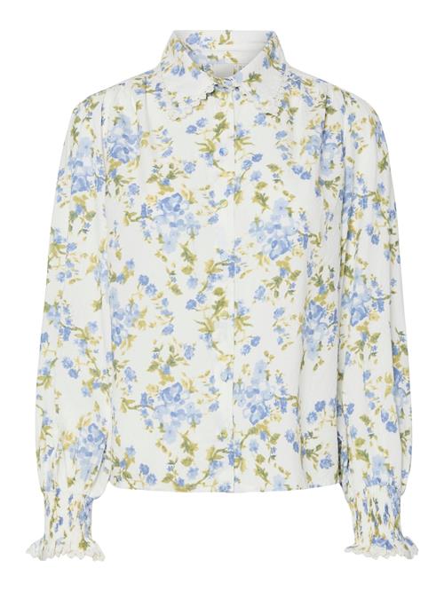 YAS Bluse 'YASTilera'  beige / royalblå / oliven / hvid