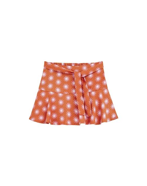 WE Fashion Nederdel  rustbrun / lyserød / hvid