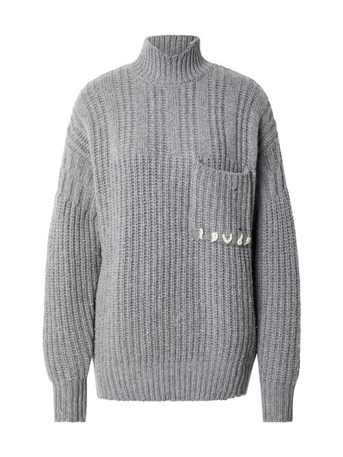 19V69 ITALIA Pullover 'Rosanna'  grå-meleret / hvid