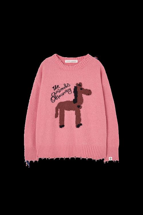 The Animals Observatory Gollie Sweater Soft Pink  Soft Pink 8 Y  Lyserød  8 år  kvinde