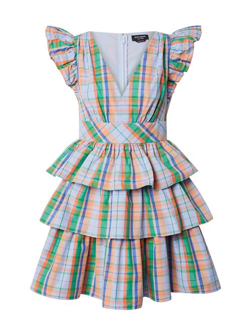 Kate Spade Kjole 'Sunshine Madras Tiered Dress'  lyseblå / mørkeblå / grøn / orange