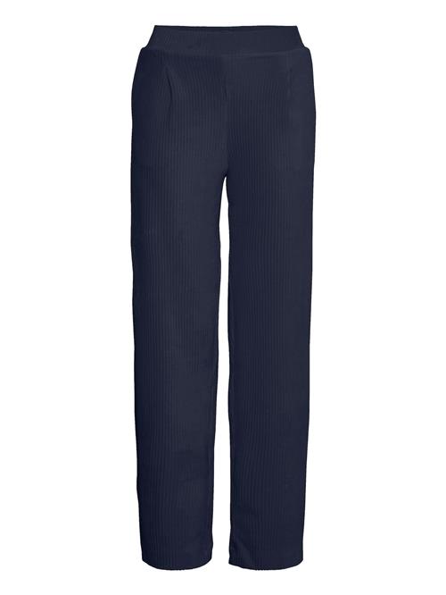 ICHI Bukser med lægfolder  natblå