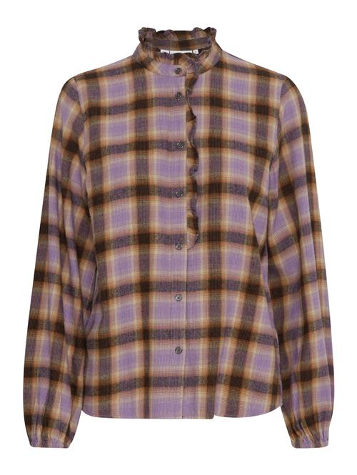 PULZ Jeans Bluse 'Katelyn'  mørkebeige / lyselilla