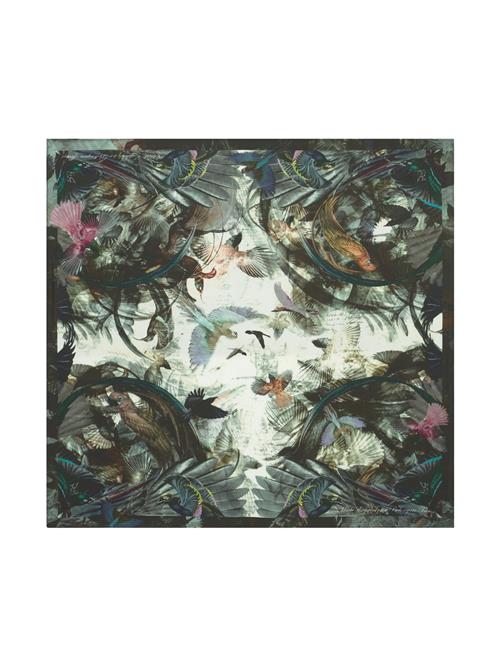 Bolongaro Trevor Tørklæde 'Paradise Border'  oliven / mørkegrøn / grøn-meleret / hvid