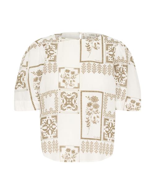 SOAKED IN LUXURY Bluse 'Reesha'  camel / offwhite