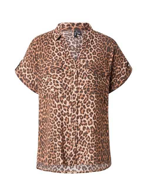 VERO MODA Bluse 'VMBumpy'  cognac / lysebrun / sølv