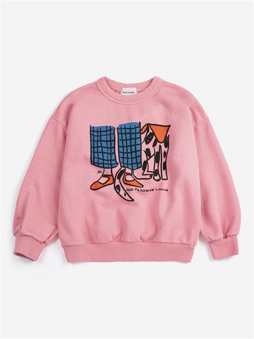 Bobo Choses Dog Friendship Sweatshirt Pink  Pink 4-5 Y  Lyserød  4-5 år  kvinde