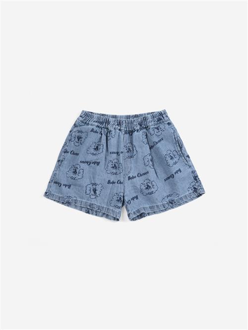 Bobo Choses Pickles The Dog All Over Denim Shorts Prussian Blue  Prussian Blue 6-7 Y  Blå  6-7 år  mand
