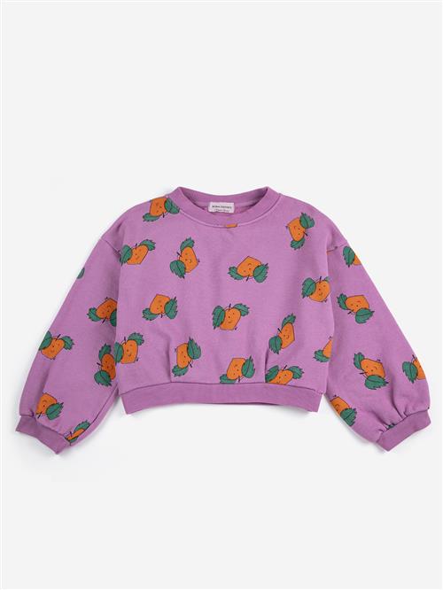 Bobo Choses Tangerine All Over Afskåret Sweatshirt Purple  Purple 8-9 Y  Lilla  8-9 år  kvinde