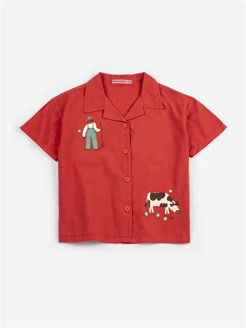 Bobo Choses Farm Adventure Skjorte Red  Red 4-5 Y  Rød  4-5 år  mand