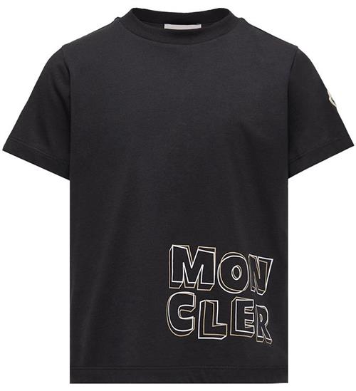 Se Moncler T-shirt - Sort m. Print hos KidsWorld