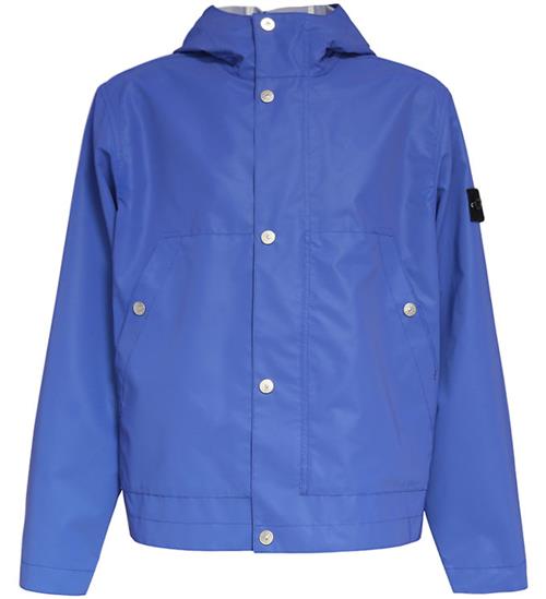 Stone Island Regnjakke - Bright Blue m. Refleks