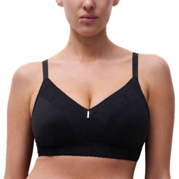 Chantelle BH EasyFeel Wirefree Support Bra Sort nylon G 70 Dame