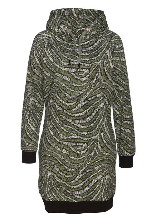 LASCANA Kjole  grøn / sort / hvid