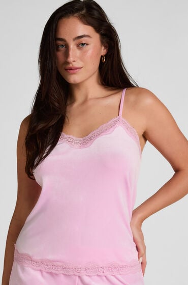 Hunkemöller Cami top Velours Lace Lyserød