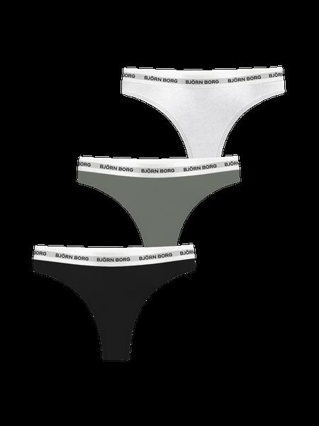 Björn Borg Logo Thongs 3-pack Sort, XL