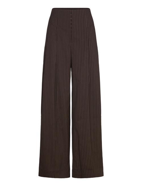 ROTATE Birger Christensen | Pinstripe Wide Leg Pants | 36