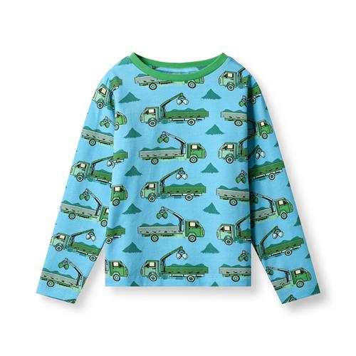 Småfolk Gala Langærmet Top Pool Blue  Pool Blue 4-5 Y  Blå  4-5 år  mand