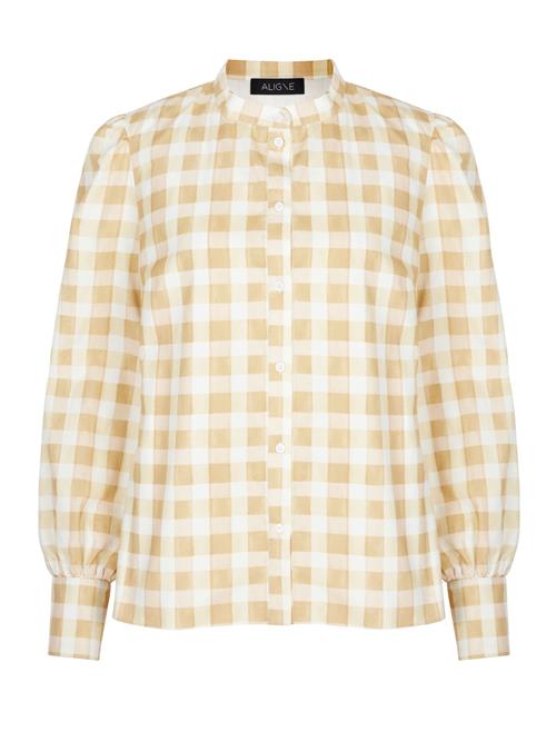 Aligne Bluse 'Corinne'  gylden gul / hvid