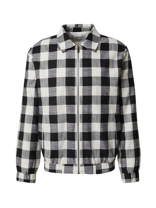 DAN FOX APPAREL Overgangsjakke 'Ilja'  grå-meleret / sort / offwhite