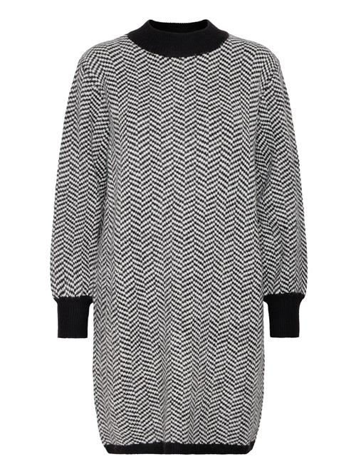 ICHI Strikkjole 'Kamara'  sort / hvid