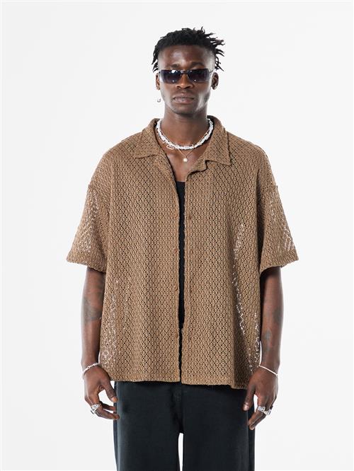 VAMOS CLO Skjorte  beige / mørkebeige