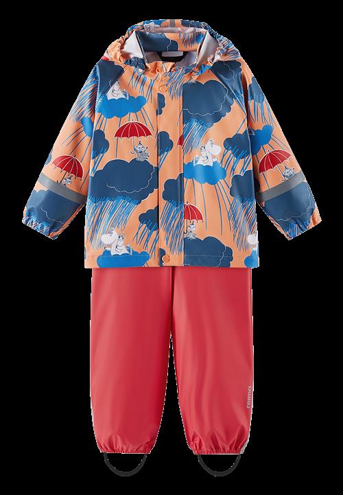 Reima Moomin Plask Regn-outfit Apricot  Apricot-104 cm  Orange.  104 cm  unisex