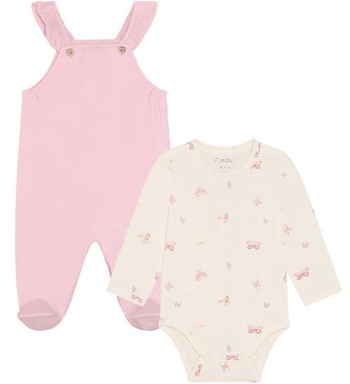 Fixoni Sparkedragt m. Body l/æ - Bleached Mauve m. Sommerfugle