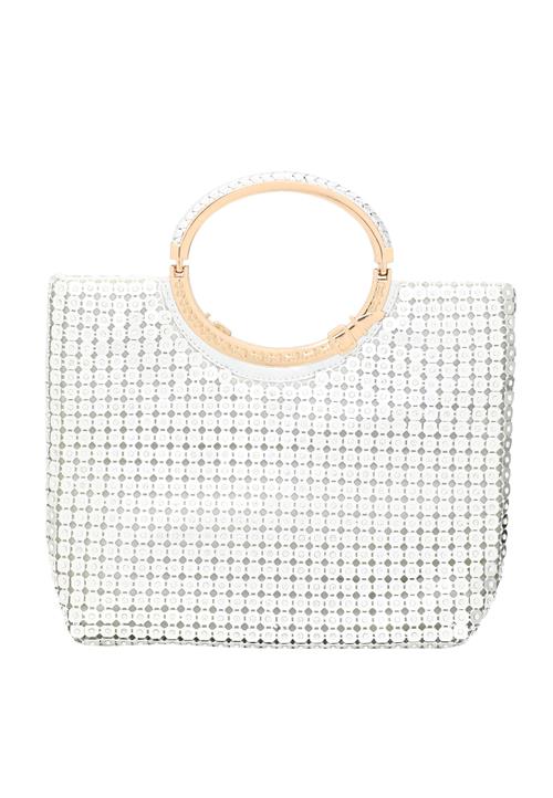 FELIPA Håndtaske  sand / sølv / hvid