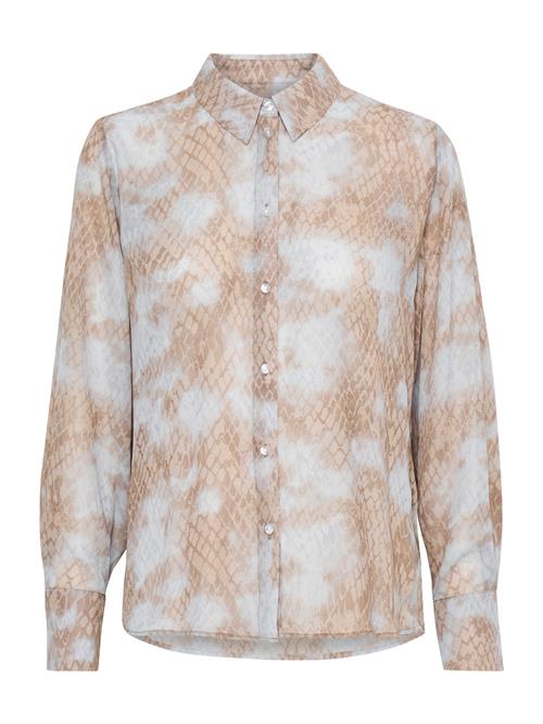 ICHI Bluse 'IH NEALLY'  lyseblå / umbra / lysebrun / mørkegrå