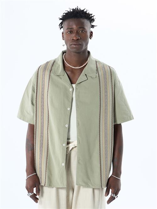 VAMOS CLO Skjorte  beige / oliven