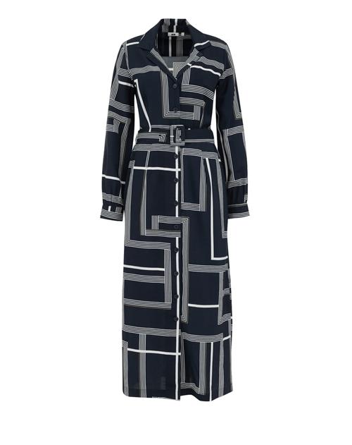 Se WE Fashion Blusekjole  navy / hvid hos About You