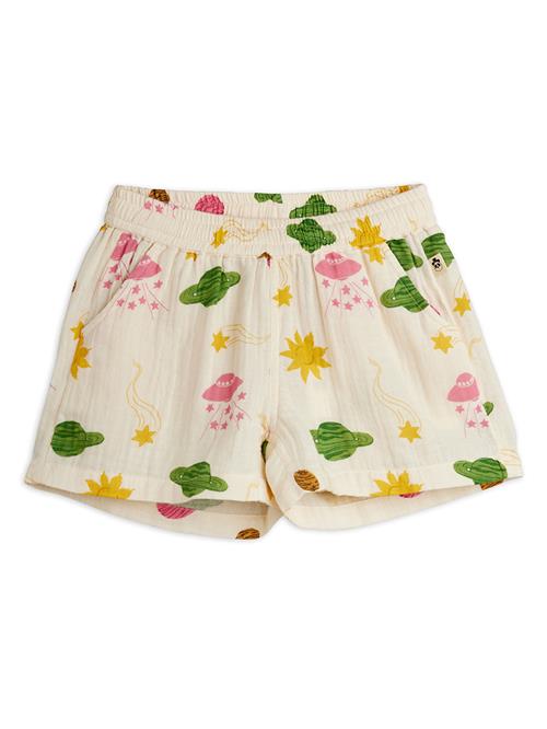 Mini Rodini Space Shorts I Musselin Off-white  Off-White 128/134 cm  Hvid  128/134 cm  unisex