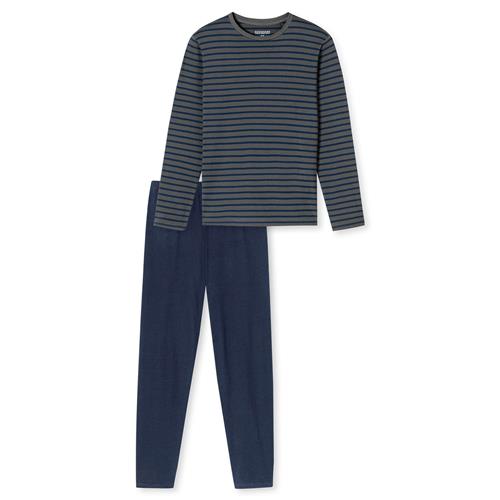 SCHIESSER Pyjamas lang  navy / mørkegrå