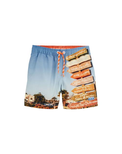 WE Fashion Badeshorts  lyseblå / orange