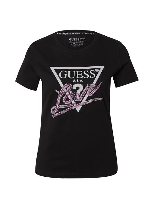 GUESS Shirts 'Love Triangle'  pink / sort / hvid