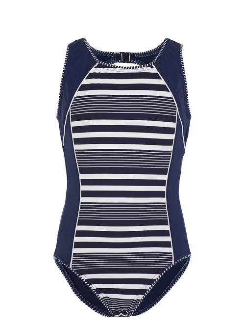 VIVID Badedragt  mørkeblå / hvid