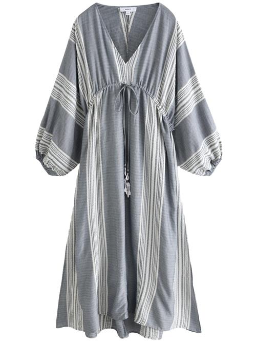 Next Kjole  røgblå / hvid