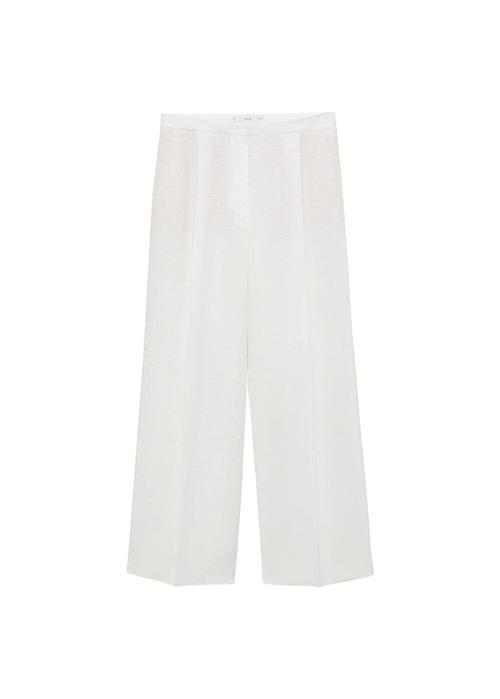 MANGO Bukser med lægfolder 'Boreli2'  hvid-meleret