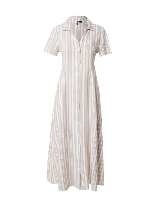 VERO MODA Blusekjole 'VMLINN'  camel / hvid