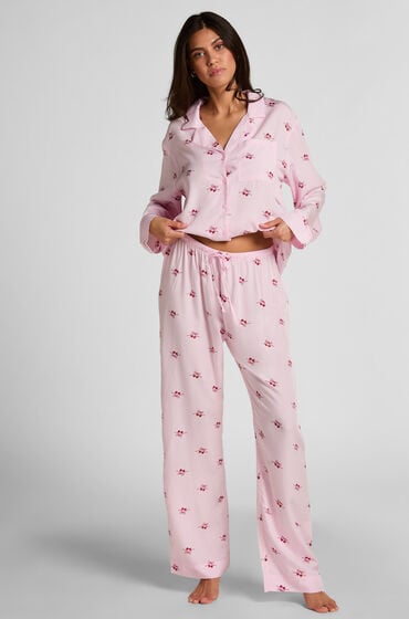 Hunkemöller Bukser i vævet stof med kirsebær Lyserød