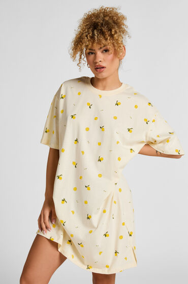 Hunkemöller Natskjorte rund hals Hvid