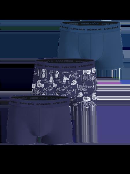 Björn Borg Cotton Stretch Trunks 3-pack Blå, XS