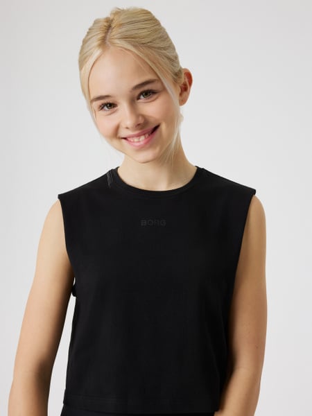 Björn Borg Borg Cropped Tank Top Sort, 146-152