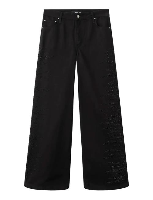 Mango | Wide Leg Jeans With Rhinestones | 38