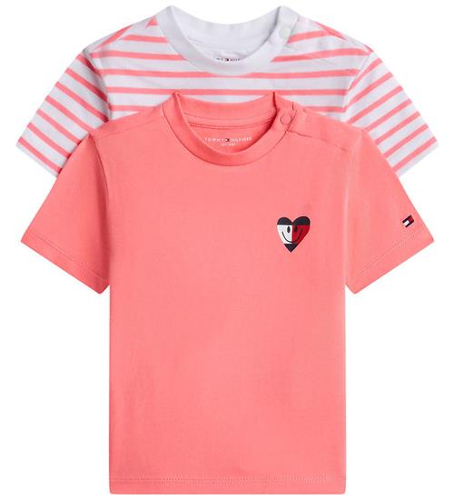 Tommy Hilfiger T-shirts - 2-pak - Flag Smile - Tropical Blush