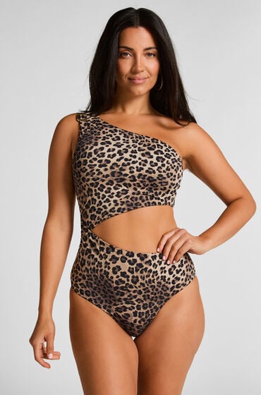 Hunkemöller Amalia bikinidragt med én skulder Brun