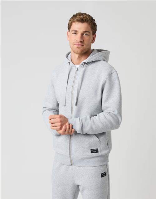 CENTRE ZIP HOODIE, EGRET