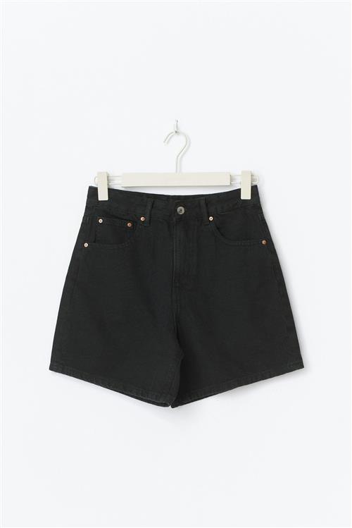 Gina Tricot - High waist denim shorts - Denim shorts - Sort - 34 - Dame