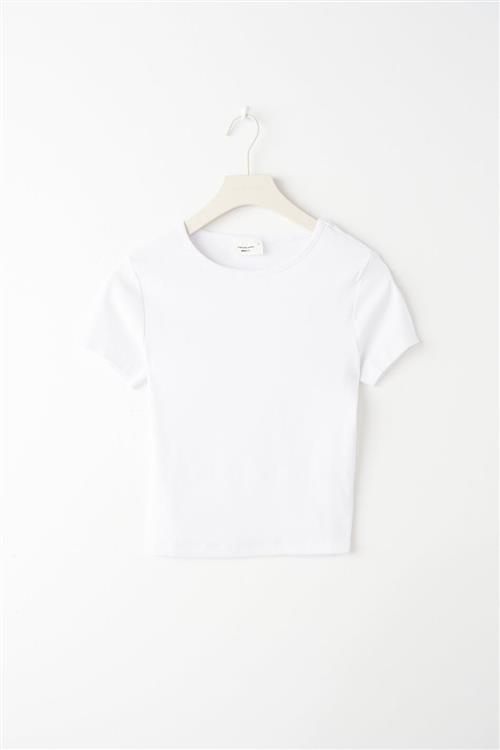 Gina Tricot - Basic tight top - t-shirts - Hvid - XXS - Dame